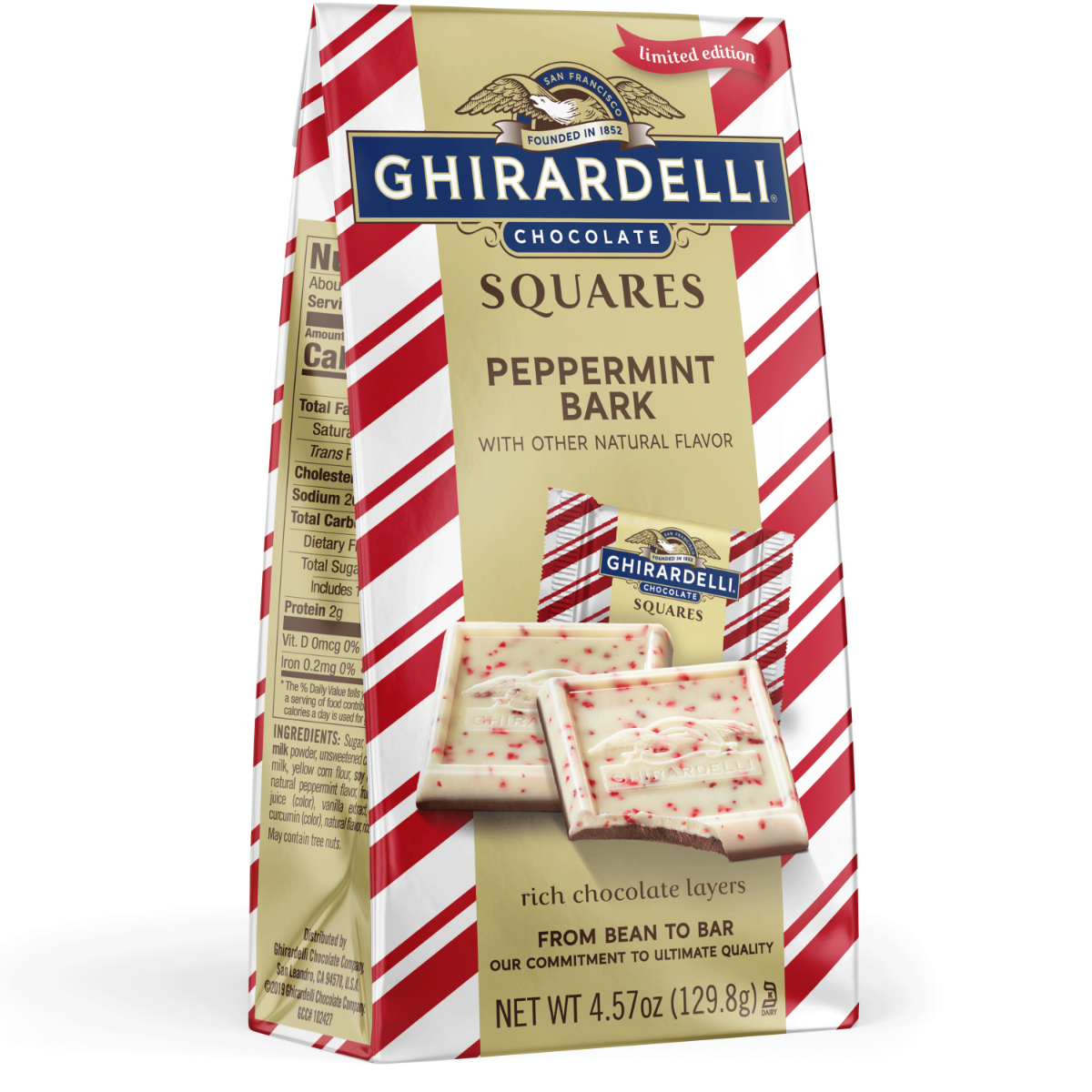 Peppermint Bark Chocolate Squares 4.57 Oz Bag